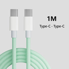 Load image into Gallery viewer, C to C Fast Charging PD 60W Mobile Phone Date Cable For Iphone15 Android Samsung Huawei Type C Braided Charger Cable

