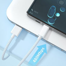 Load image into Gallery viewer, C to C Fast Charging PD 60W Mobile Phone Date Cable For Iphone15 Android Samsung Huawei Type C Braided Charger Cable
