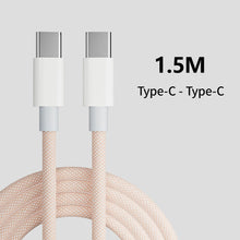 Load image into Gallery viewer, C to C Fast Charging PD 60W Mobile Phone Date Cable For Iphone15 Android Samsung Huawei Type C Braided Charger Cable
