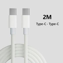 Load image into Gallery viewer, C to C Fast Charging PD 60W Mobile Phone Date Cable For Iphone15 Android Samsung Huawei Type C Braided Charger Cable
