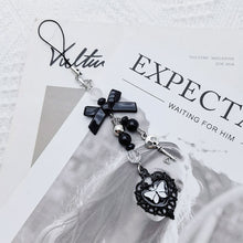 Load image into Gallery viewer, Y2K Kawaii Grunge Matte Gloss Glitter Accent Vintage Y2K Phone Lanyard Charm Edgy Cute Vibe Outfit Staple Heart Bow Keychain Bag Pendant
