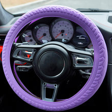 Load image into Gallery viewer, Car Silicone Grip Steering Wheel Cover Car Handle Cover Texture Silicone Protective Cover Tuning Interior Accessories
