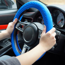 Load image into Gallery viewer, Car Silicone Grip Steering Wheel Cover Car Handle Cover Texture Silicone Protective Cover Tuning Interior Accessories

