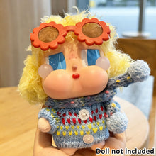 Load image into Gallery viewer, Knitted Sweater Scarf Dress Shoes Set For CRYBABY Doll Labubu 17cm Doll Christmas Outfit Accessories
