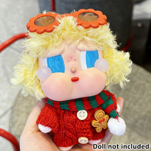 Load image into Gallery viewer, Knitted Sweater Scarf Dress Shoes Set For CRYBABY Doll Labubu 17cm Doll Christmas Outfit Accessories
