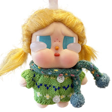 Load image into Gallery viewer, Knitted Sweater Scarf Dress Shoes Set For CRYBABY Doll Labubu 17cm Doll Christmas Outfit Accessories
