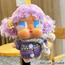 Load image into Gallery viewer, Knitted Sweater Scarf Dress Shoes Set For CRYBABY Doll Labubu 17cm Doll Christmas Outfit Accessories
