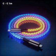 Load image into Gallery viewer, 3-in-1 Flexible Fast Charging Cable with RGB Flowing Light Type-C PD USB Braided Data Sync Cable Phone Charging Gaming Accessory
