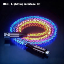 Load image into Gallery viewer, 3-in-1 Flexible Fast Charging Cable with RGB Flowing Light Type-C PD USB Braided Data Sync Cable Phone Charging Gaming Accessory
