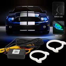 Load image into Gallery viewer, Car Headlight Demon Style Heart LED Angel Eye Ring with APP Control RGB Color Changing DRL for Car Headlight Modification Smartphone Control
