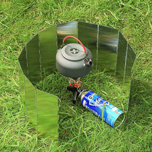 Load image into Gallery viewer, 8/10PCS Foldable Aluminum Windshield With Storage Bag Ultra-Light Heat-Gathering Stove Head Wind Shield Outdoor Camping Accessories
