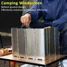 Load image into Gallery viewer, 8/10PCS Foldable Aluminum Windshield With Storage Bag Ultra-Light Heat-Gathering Stove Head Wind Shield Outdoor Camping Accessories
