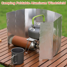 Load image into Gallery viewer, 8/10PCS Foldable Aluminum Windshield With Storage Bag Ultra-Light Heat-Gathering Stove Head Wind Shield Outdoor Camping Accessories

