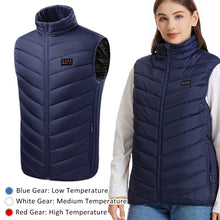 Load image into Gallery viewer, Winter Electric Heated Vest 3-Speed Smart Adjustment Cold-Proof Warming USB-Powered Stand Collar Vest for Outdoor Activities （4-Control 21-Zone）
