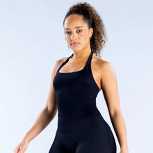 Load image into Gallery viewer, Solid Color Yoga Vest with Bra Pads Backless Halter Neck Design High-Elastic Outdoor Sports Top
