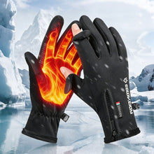 Load image into Gallery viewer, Winter Photography Gloves Touchscreen Half-Finger Style Waterproof Anti-Slip Thermal Gloves with Reflective Strips for Outdoor Cycling Fishing
