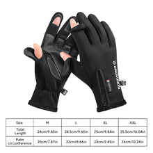 Load image into Gallery viewer, Winter Photography Gloves Touchscreen Half-Finger Style Waterproof Anti-Slip Thermal Gloves with Reflective Strips for Outdoor Cycling Fishing

