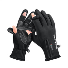 Load image into Gallery viewer, Winter Photography Gloves Touchscreen Half-Finger Style Waterproof Anti-Slip Thermal Gloves with Reflective Strips for Outdoor Cycling Fishing
