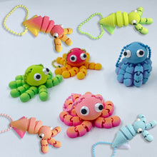 Load image into Gallery viewer, Cute Octopus Squid Pendant 3D Printed Keychain Backpack Charm Novelty Desk Toy Kawaii Personalized Charm Gift for Students Teens
