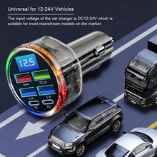 Load image into Gallery viewer, 6-in-1 Car Charger with 66W Super Fast Charging Smart Flash Charge for Multiple Phones High Power Multi-port Vehicle Charger
