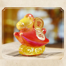 Load image into Gallery viewer, Chinese Style Cartoon Little Horse Dolls Resin Toy Cute Pony Seal Desktop Decoration Ornament New Year Gift Festival Present
