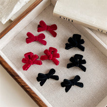 Load image into Gallery viewer, 4Pcs New Year Red Bow Pearl Hair Accessory Black Headwear Velvet Hairpin Hair Clamp Gift Women
