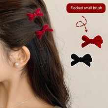 Load image into Gallery viewer, 4Pcs New Year Red Bow Pearl Hair Accessory Black Headwear Velvet Hairpin Hair Clamp Gift Women
