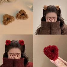 Load image into Gallery viewer, 2Pcs New Year Cute Cat Ear Shaped Hair Clip Red Hairpin Black Grip Clip Girls Headwear Hair Accessories
