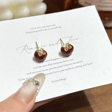 Load image into Gallery viewer, New Year Red Earrings Fashion Light Luxury Firework Heart Earrings Ear Accessories Women Girls Gift
