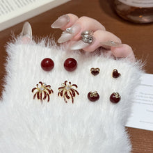 Load image into Gallery viewer, New Year Red Earrings Fashion Light Luxury Firework Heart Earrings Ear Accessories Women Girls Gift
