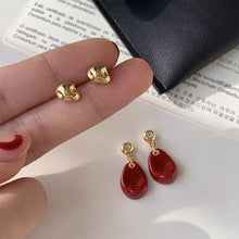 Load image into Gallery viewer, New Year Red Earrings Fashion Light Luxury Firework Heart Earrings Ear Accessories Women Girls Gift

