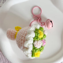 Load image into Gallery viewer, Mini Rose Bouquet Hand Tied Bouquet Wool Knitted Rose Crochet Flowers Keychain Pendant Valentine's Day Gift

