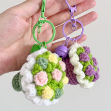 Load image into Gallery viewer, Mini Rose Bouquet Hand Tied Bouquet Wool Knitted Rose Crochet Flowers Keychain Pendant Valentine's Day Gift
