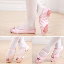 Load image into Gallery viewer, Kids Crown Satin Elastic Ballet Dance Shoes Soft Comfortable Breathable Dance Shoes Girls Female Ballet Soft Dance Shoes
