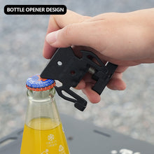Load image into Gallery viewer, Multi-purpose Outdoor Hang Gas Canister Hook Gas Tank Hook With Hanging Plate Bottle Opener Camping Table Gas Stove Tank Hook
