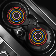 Load image into Gallery viewer, Car Interior PVC Cup Coasters Non-Slip Rainbow Car Drink Coaster Car Cup Holder Insert Cupholder Coaster Auto Decor Water Bottle Holder Pad
