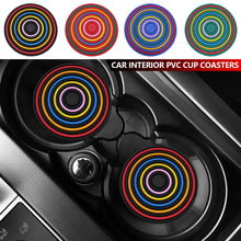 Load image into Gallery viewer, Car Interior PVC Cup Coasters Non-Slip Rainbow Car Drink Coaster Car Cup Holder Insert Cupholder Coaster Auto Decor Water Bottle Holder Pad
