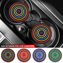 Load image into Gallery viewer, Car Interior PVC Cup Coasters Non-Slip Rainbow Car Drink Coaster Car Cup Holder Insert Cupholder Coaster Auto Decor Water Bottle Holder Pad
