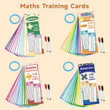 Load image into Gallery viewer, 15Pcs Math Training Cards Erasable Reusable Addition Subtraction Multiplication Division Student Educational Teaching Aid
