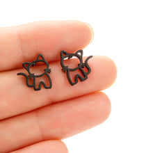 Load image into Gallery viewer, Cute Cat Stainless Steel Stud Earrings Unisex Punk Minimalist Small Jewelry For Mens Womens Daily Christmas Gifts
