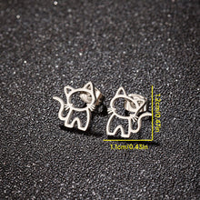 Load image into Gallery viewer, Cute Cat Stainless Steel Stud Earrings Unisex Punk Minimalist Small Jewelry For Mens Womens Daily Christmas Gifts
