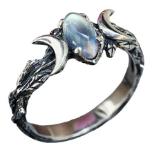 Load image into Gallery viewer, Retro Vintage Moonstone Ring For Women Bohemian Ethnic Style Simple Chic Unique Jewelry Accessories Female Finger Gift
