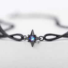 Load image into Gallery viewer, Twilight Black Feather Punk Bracelet Alloy Metal Chain Shiny Gemstones Fashion Jewelry Gift For Women Girls
