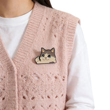 Load image into Gallery viewer, Kawaii Cute Thumb Up Crying Cat Enamel Pin Funny Animal Brooch Lapel Backpack Badge Alloy Jewelry Accessories Gifts For Cat Lovers Friends
