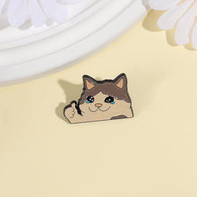 Load image into Gallery viewer, Kawaii Cute Thumb Up Crying Cat Enamel Pin Funny Animal Brooch Lapel Backpack Badge Alloy Jewelry Accessories Gifts For Cat Lovers Friends
