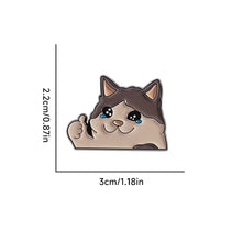 Load image into Gallery viewer, Kawaii Cute Thumb Up Crying Cat Enamel Pin Funny Animal Brooch Lapel Backpack Badge Alloy Jewelry Accessories Gifts For Cat Lovers Friends
