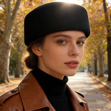 Load image into Gallery viewer, Autumn Winter Womens Wool Felt Beret Hard Top Pillbox Hat Retro Vintage Trendy For Party Wedding Formal
