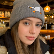 Load image into Gallery viewer, Goose Embroidered Warm Knitted Hat Autumn Winter Woolen Cap Unisex Skullies Beanies For Outdoor Sports Casual Wear
