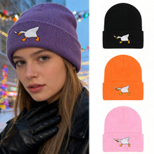 Load image into Gallery viewer, Goose Embroidered Warm Knitted Hat Autumn Winter Woolen Cap Unisex Skullies Beanies For Outdoor Sports Casual Wear
