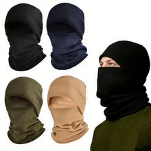 Load image into Gallery viewer, Autumn Winter Warm Fleece Hat Scarf Balaclava Set Coldproof Thermal Neck Warmer Beanies For Men Women Outdoor Ski Mountaineering Cycling
